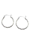 Twisted Hoop Silver Earrings
