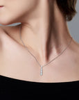 Triple Inlaid Spark Gold Necklace
