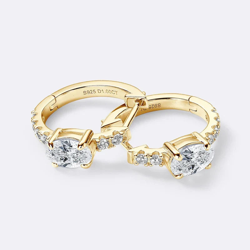 Hoop Gold Crystal Earrings