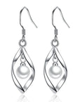 Pearl Hoop Dangle Earrings