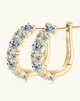 Gold Zirconia Stud Hoop Earrings