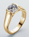 Round Solitaire Gold Zirconia Ring
