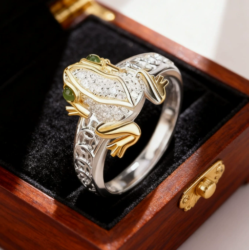 Crystalline Frog Ring