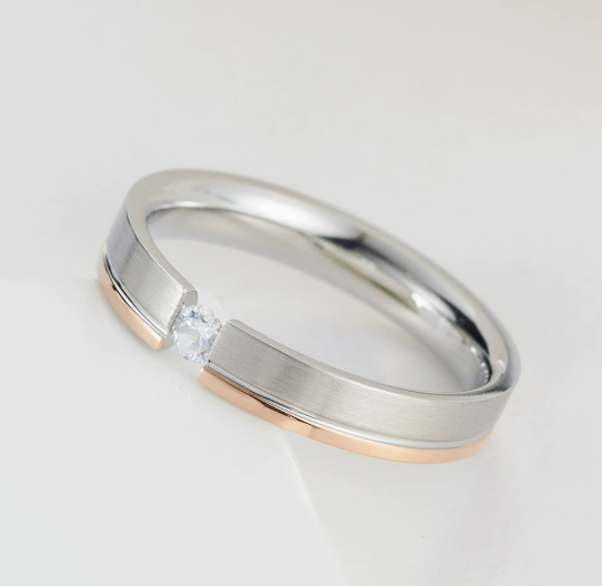 Rose &amp; Silver Zirconia Ring
