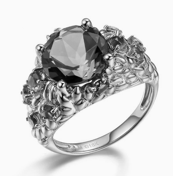Grey Exotic Stone Silver Ring