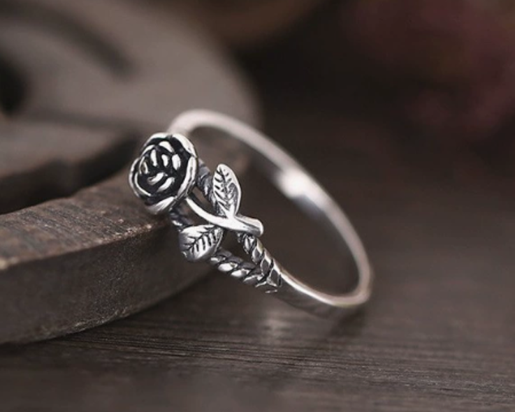 Silver Rose Exotic Ring