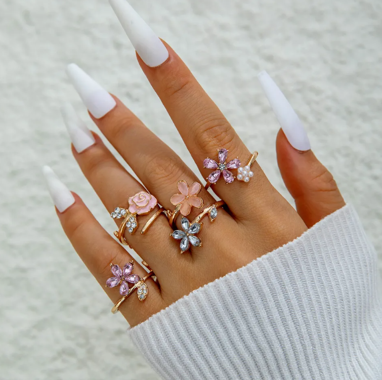 Adjustable Floral Rose Ring