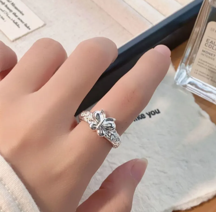 Exotic Silver Butterfly Ring
