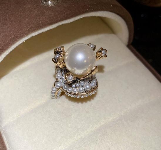 Exotic Golden Pearl Ring