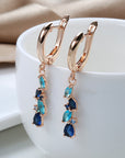 Blue Crystal Elegant Earrings