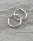 Twisted Hoop Silver Earrings