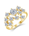 Crystal Irregular Gold Ring