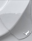 Climbing Cat Necklace in Silver