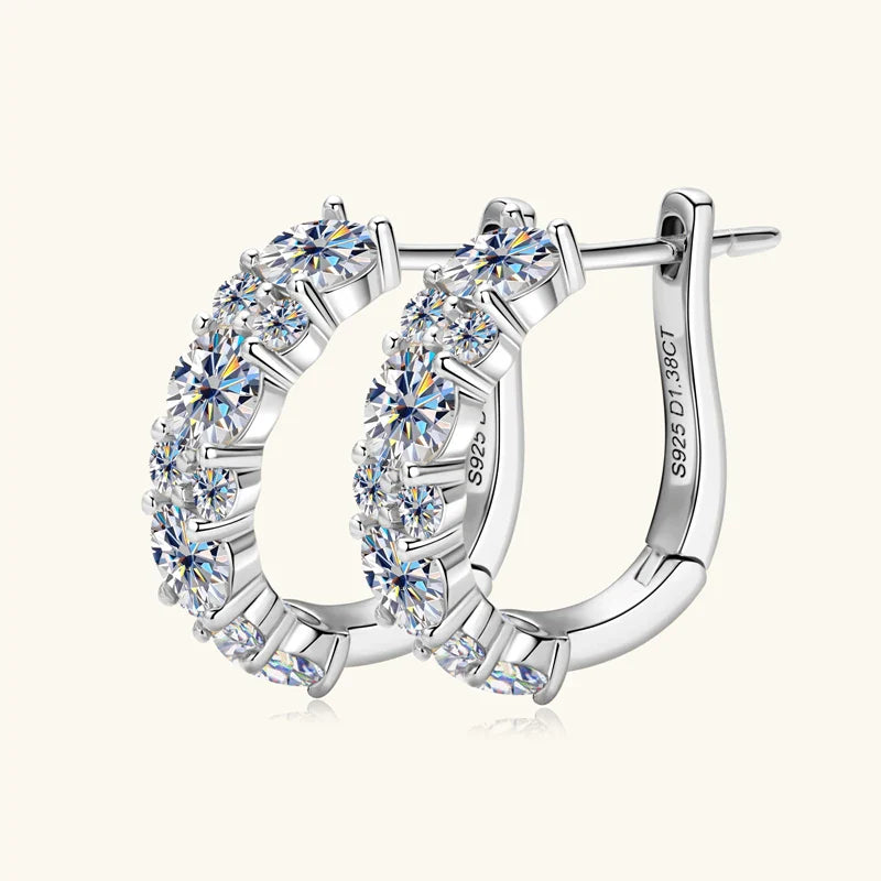 Gold Zirconia Stud Hoop Earrings