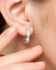 Inlaid Zirconia Hoop Earrings