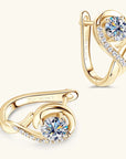 Golden Crystal Stud Flower Earrings