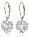 Silver Hollow Heart Earrings