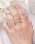 Elegant Double-Layer Gold Bright Ring