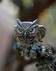 Owl Emerald Ring