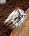 Bee Purple Gemstone Meditation Ring