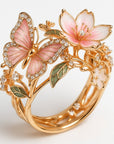 Nature Bright Butterfly Zirconia Ring