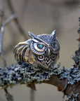 Owl Emerald Ring