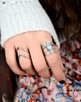 Turquoise Drop Openwork Ring