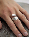 Adjustable Hand Carved Dandelion Ring
