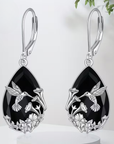 Black Onyx Bird Dangle Earrings