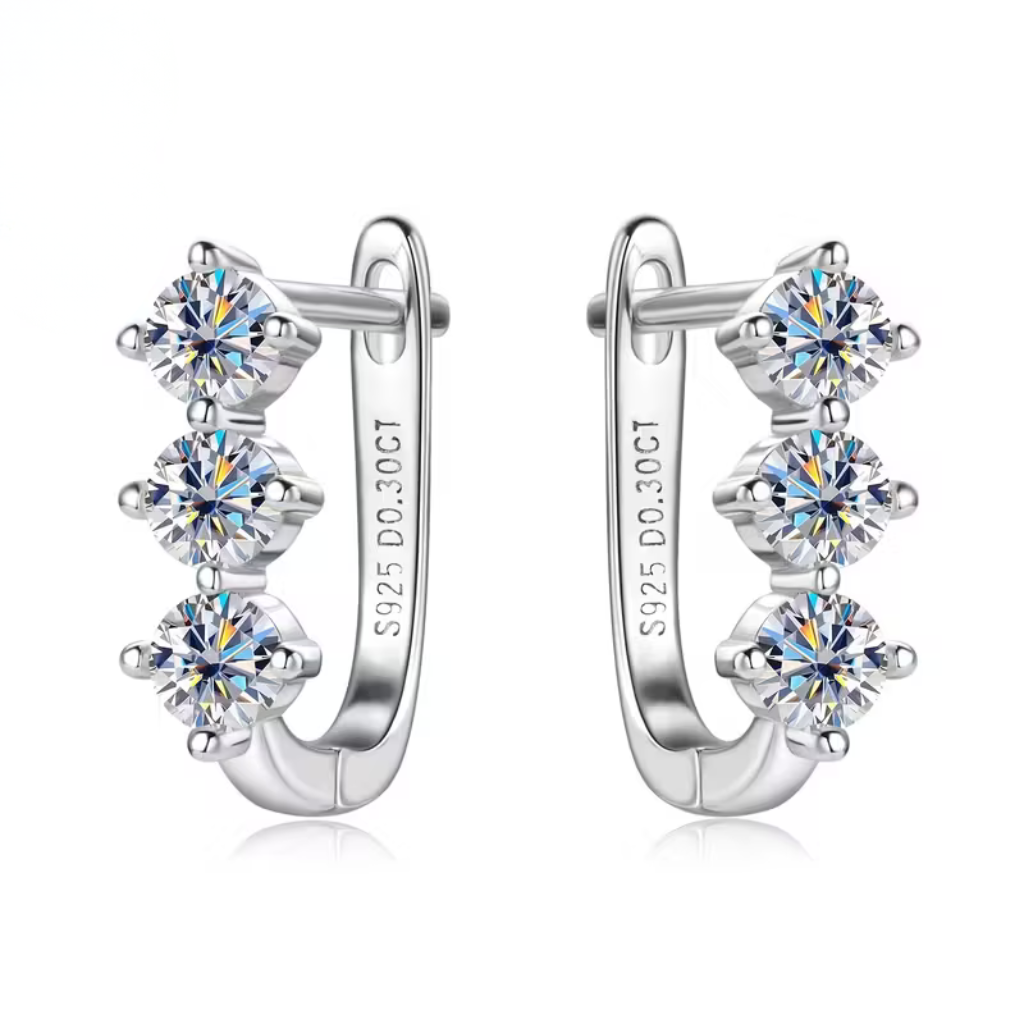 Three-Stone Earrings
