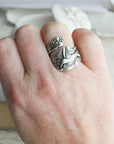 Hummingbird Flower Ring
