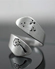 Adjustable Hand Carved Dandelion Ring