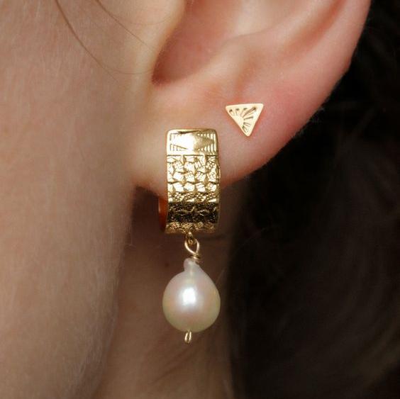 Vintage Gold Plated &amp; Pearl Earrings