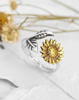 Adjustable Gold Sunflower Ring