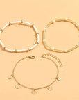 Coastal Charm 3-Piece Layered Anklet Set | Gold