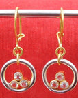Vintage Gold & Silver Triple Zirconia Earrings