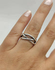 Chunky Adjustable Silver Ring