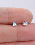 Sterling Silver Mermaid Crystal Tiny Stud Earrings