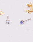 Sterling Silver Mermaid Crystal Tiny Stud Earrings