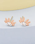 Axolotl Stud Earrings in Sterling Silver