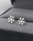 Snowflake Stud Earrings in Sterling Silver