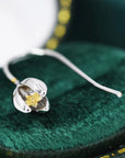 Snowdrop Flower Drop Earrings in Sterling Silver