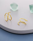 Minimalist Spiral Hoop Earrings in Sterling Silver