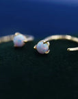 Opal Hoop Earrings in Sterling Silver