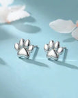 Tiny Paw Print Stud Earrings
