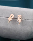 Otter Stud Earrings in Sterling Silver
