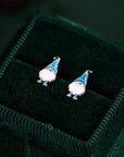 Cute Gnome Stud Earrings in Sterling Silver