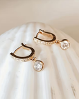 Golden Drop Pavé Earrings