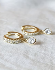 Golden Drop Pavé Earrings
