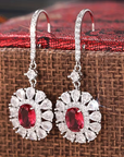 Ruby Dahlia Drop Earrings